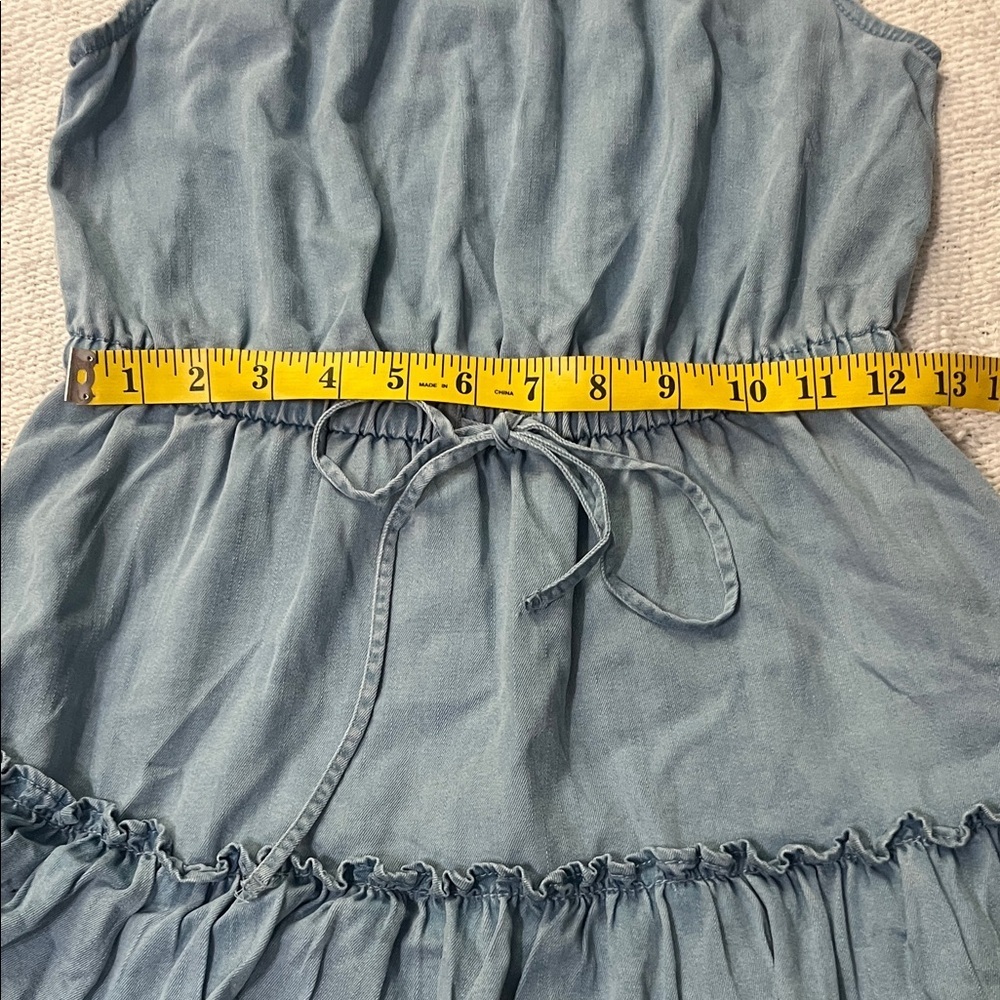 (271)Bar III Light Blue Ruffled Mini Dress - Picture 4 of 5